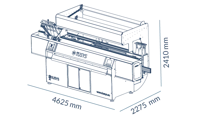 Desenho técnico em perspectiva da IUSYS S4s-A